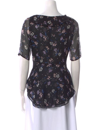 Veronica Beard Silk Floral Print Blouse