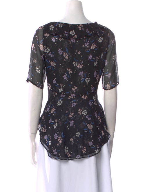 Veronica Beard Silk Floral Print Blouse