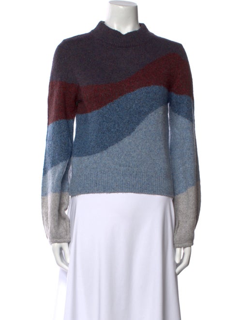 Veronica Beard Striped Mock Neck Sweater