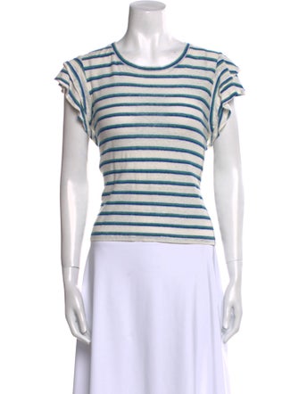Veronica Beard Linen Striped T-Shirt