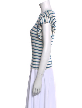 Veronica Beard Linen Striped T-Shirt