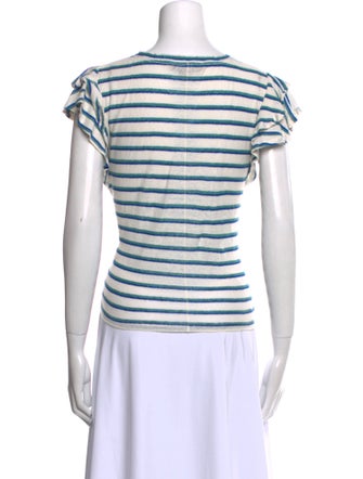 Veronica Beard Linen Striped T-Shirt