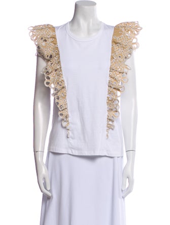 Veronica Beard Crew Neck Short Sleeve Top