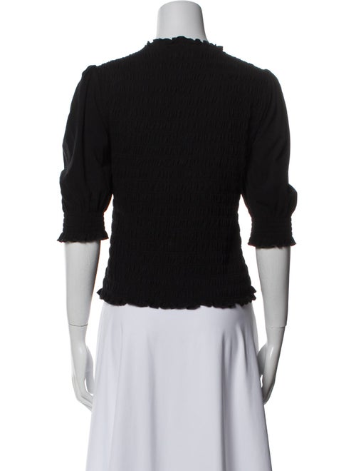 Veronica Beard Crew Neck Three-Quarter Sleeve Crop Top