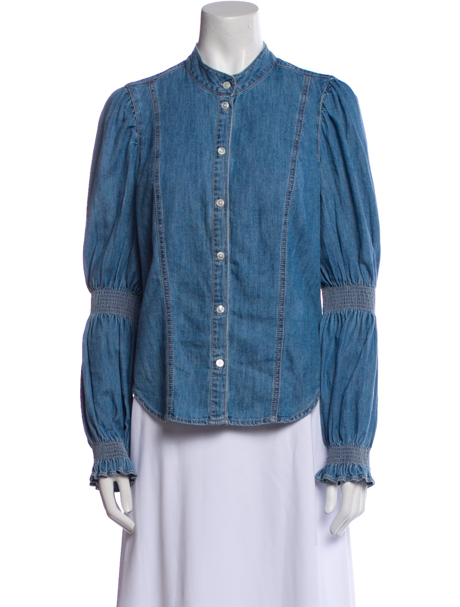 Veronica Beard Long Sleeve Button-Up Top