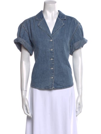 Veronica Beard Short Sleeve Button-Up Top