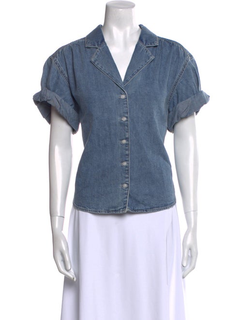 Veronica Beard Short Sleeve Button-Up Top