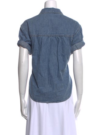 Veronica Beard Short Sleeve Button-Up Top