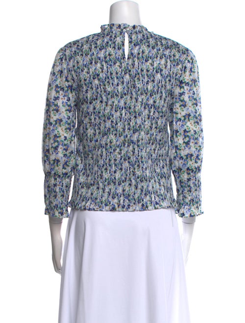 Veronica Beard Floral Print Crew Neck Blouse