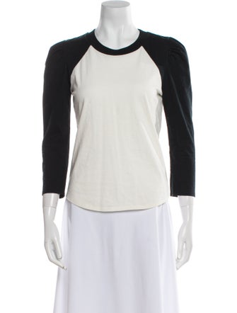 Veronica Beard Colorblock Pattern Crew Neck Top