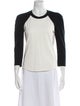 Veronica Beard Colorblock Pattern Crew Neck Top