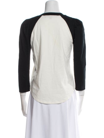 Veronica Beard Colorblock Pattern Crew Neck Top