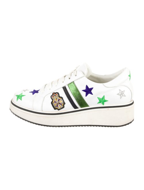 Veronica Beard Leather Printed Sneakers