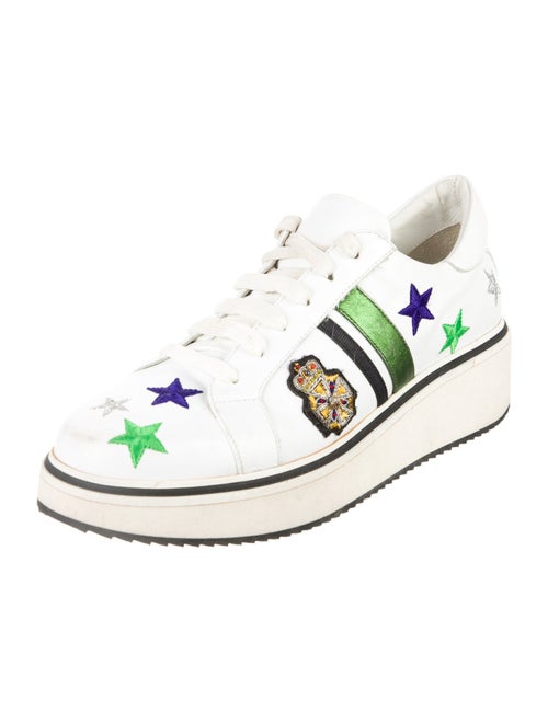 Veronica Beard Leather Printed Sneakers