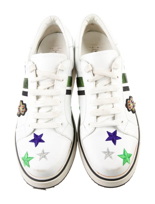 Veronica Beard Leather Printed Sneakers