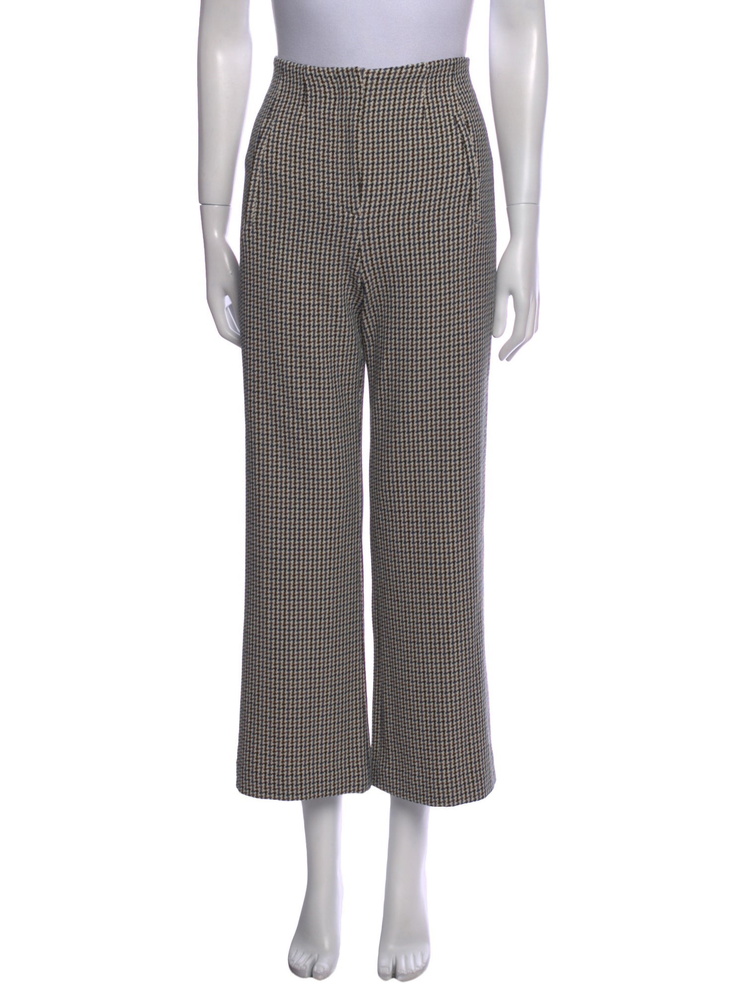 Veronica Beard Houndstooth Print Wide Leg Pants