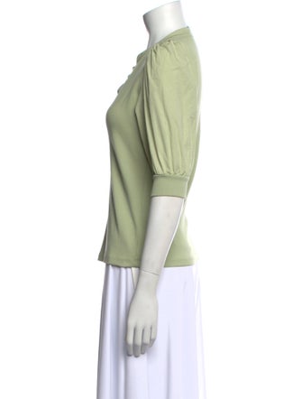 Veronica Beard V-Neck Three-Quarter Sleeve Polo