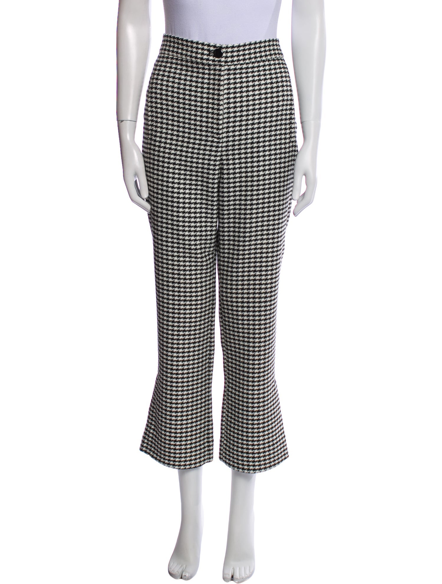 Veronica Beard Houndstooth Print Wide Leg Pants
