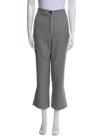 Veronica Beard Houndstooth Print Wide Leg Pants