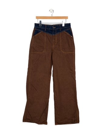 Veronica Beard Colorblock Pattern Wide Leg Pants