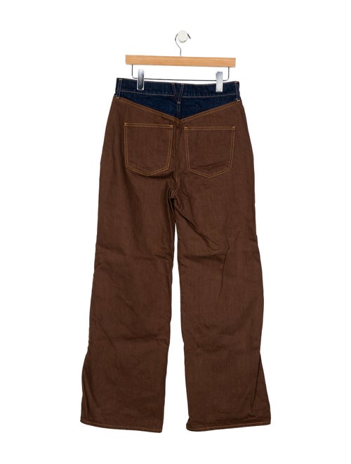 Veronica Beard Colorblock Pattern Wide Leg Pants