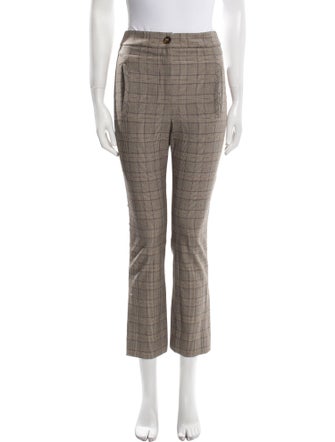 Veronica Beard Plaid Print Straight Leg Pants