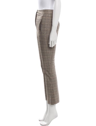 Veronica Beard Plaid Print Straight Leg Pants