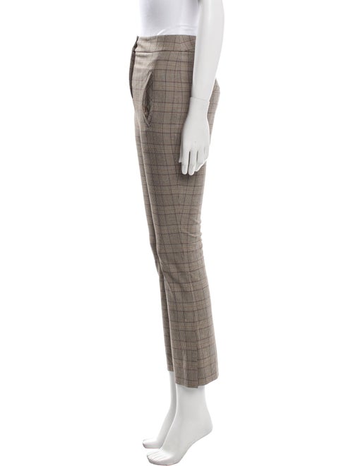 Veronica Beard Plaid Print Straight Leg Pants
