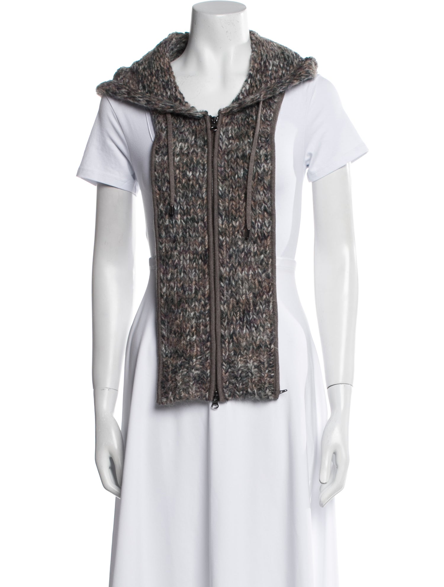 Veronica Beard Wool Cowl Neck Button-Up Top