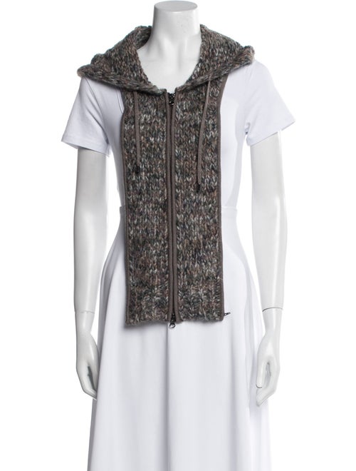 Veronica Beard Wool Cowl Neck Button-Up Top