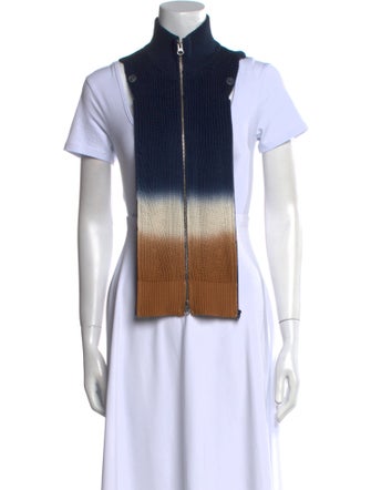 Veronica Beard Colorblock Pattern Mock Neck Top