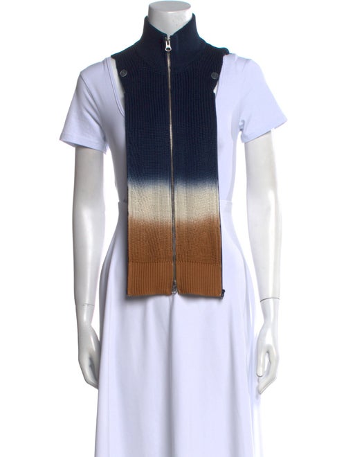 Veronica Beard Colorblock Pattern Mock Neck Top