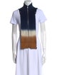 Veronica Beard Colorblock Pattern Mock Neck Top