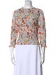 Veronica Beard Floral Print Bateau Neckline Blouse