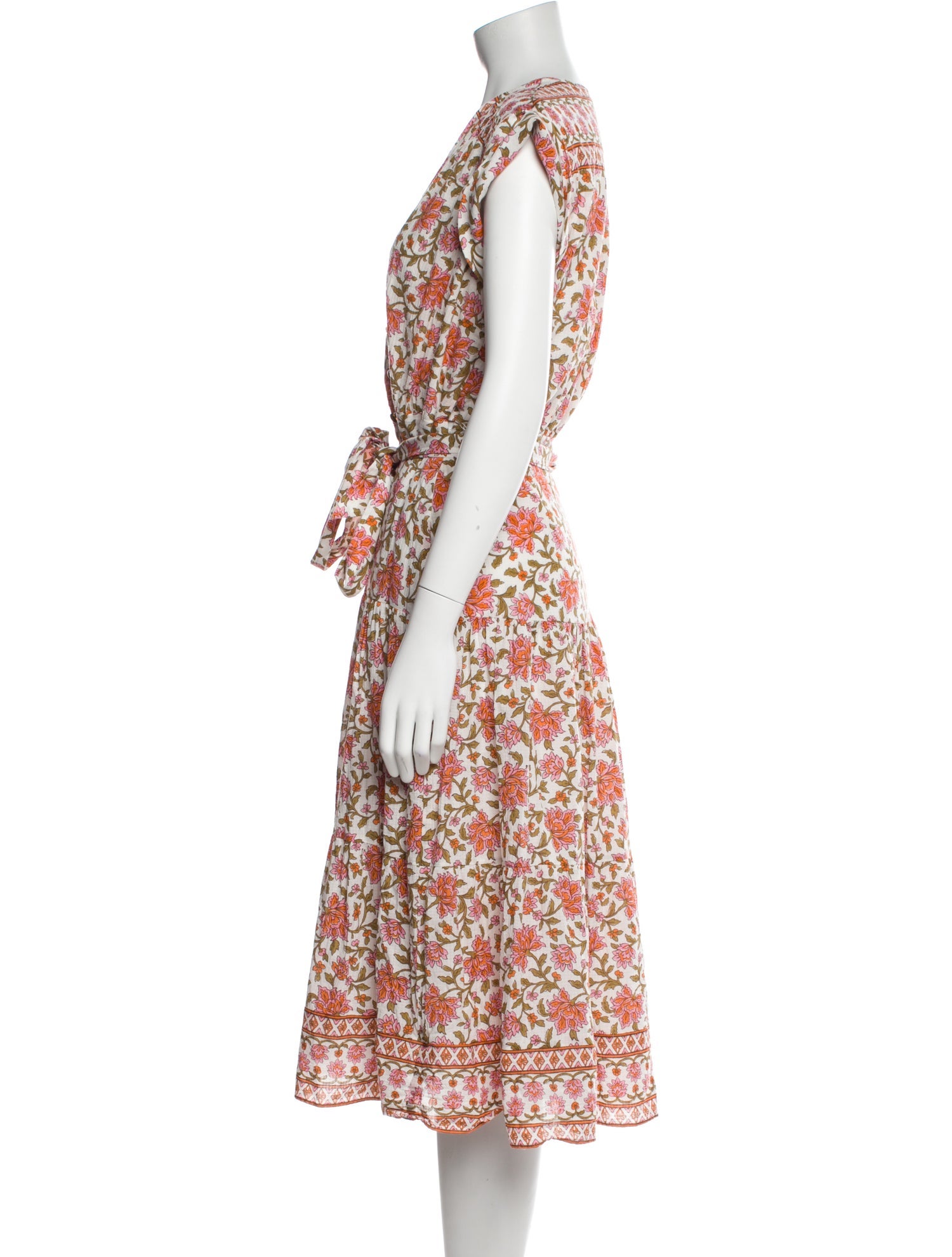 Veronica Beard Floral Print Midi Length Dress