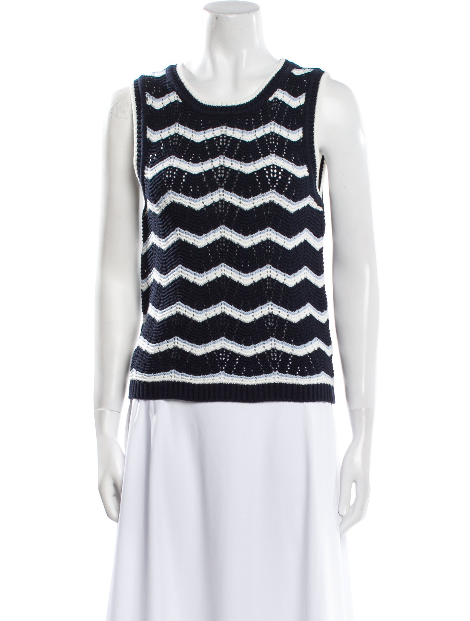 Veronica Beard Striped Scoop Neck Top