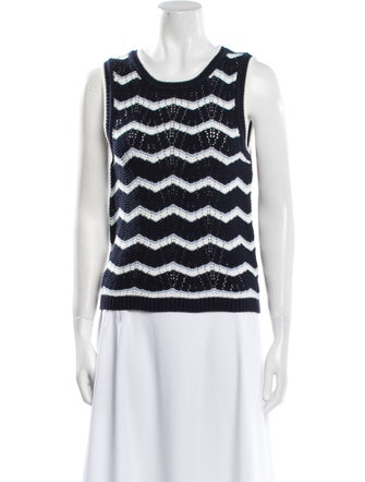 Veronica Beard Striped Scoop Neck Top