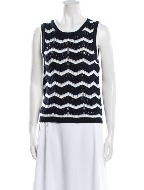 Veronica Beard Striped Scoop Neck Top