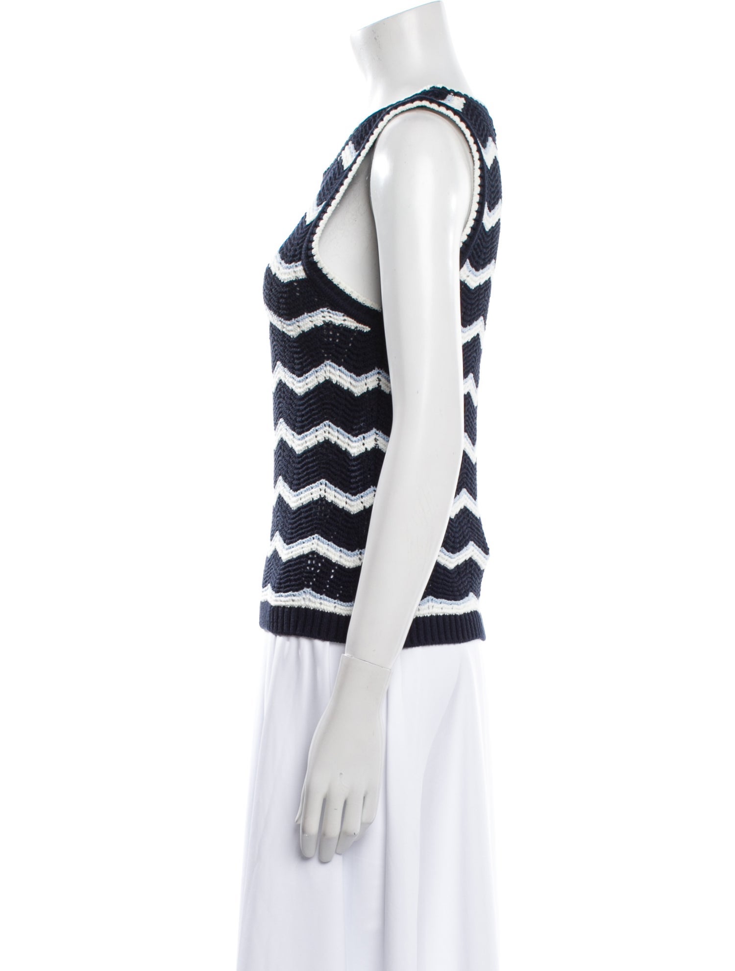 Veronica Beard Striped Scoop Neck Top