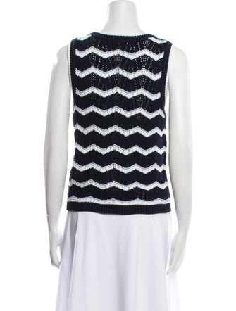 Veronica Beard Striped Scoop Neck Top