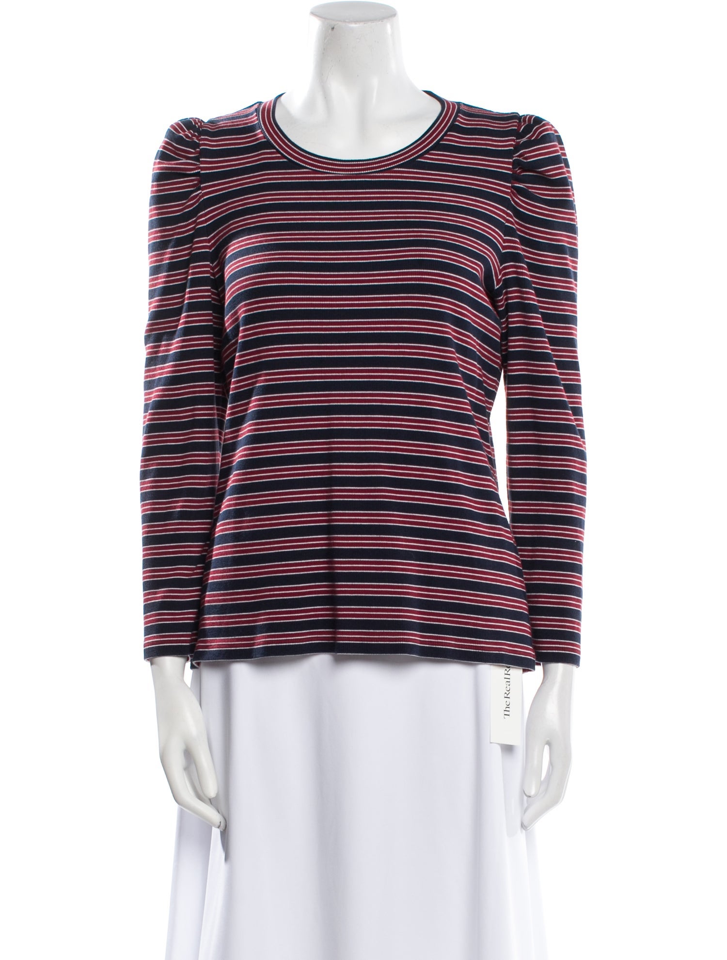 Veronica Beard Striped Scoop Neck Top