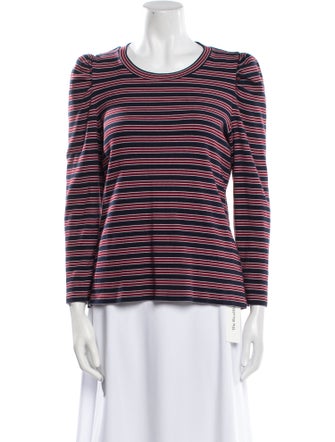 Veronica Beard Striped Scoop Neck Top