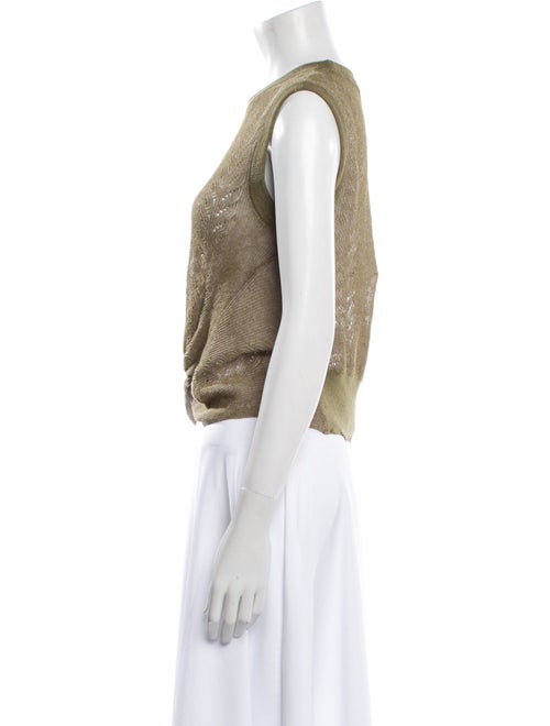 Veronica Beard Linen Crew Neck Crop Top