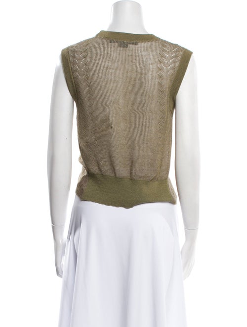 Veronica Beard Linen Crew Neck Crop Top