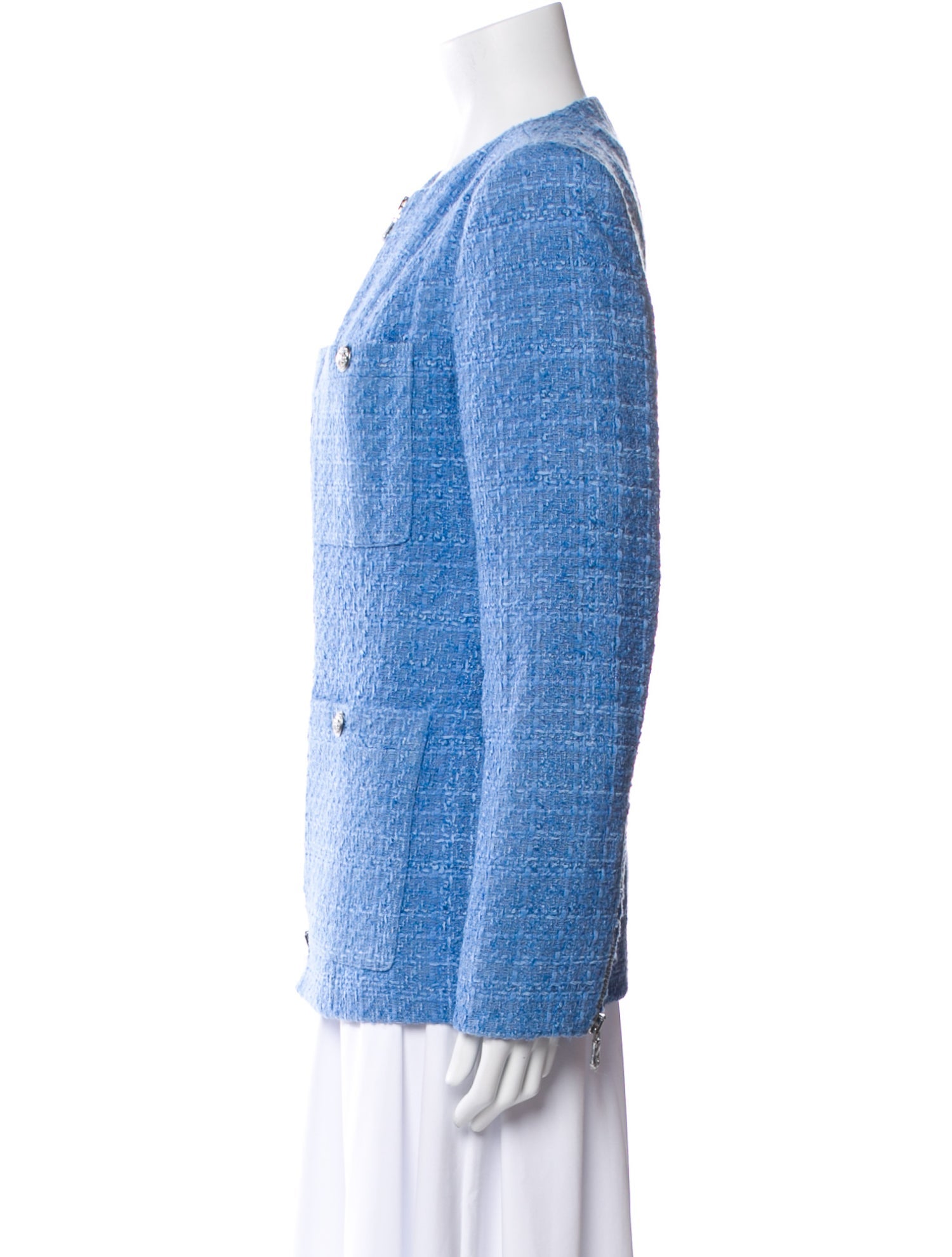 Veronica Beard Tweed Pattern Denim Jacket