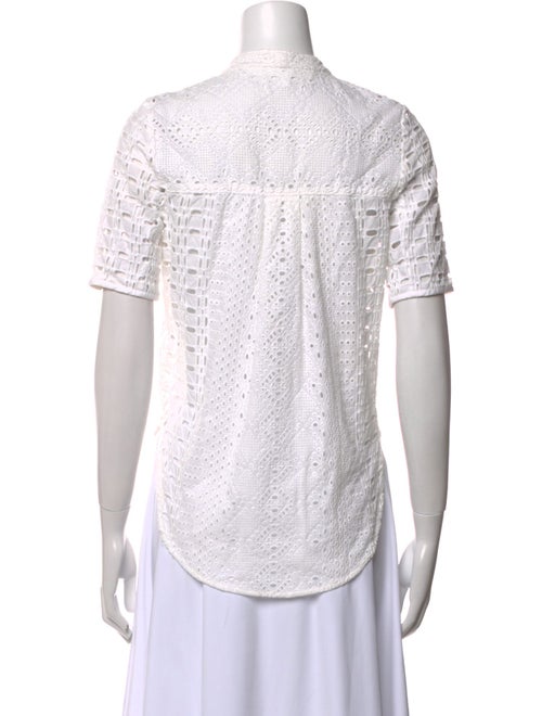 Veronica Beard Mock Neck Short Sleeve Crop Top