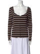Veronica Beard Striped V-Neck Top