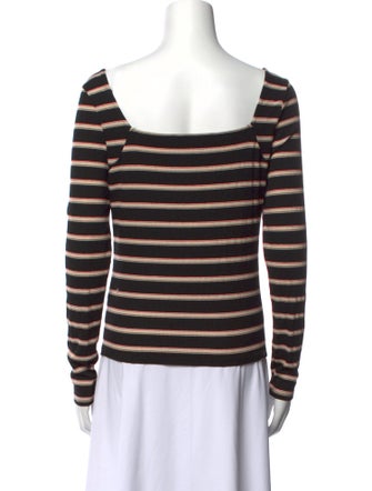 Veronica Beard Striped V-Neck Top