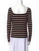 Veronica Beard Striped V-Neck Top