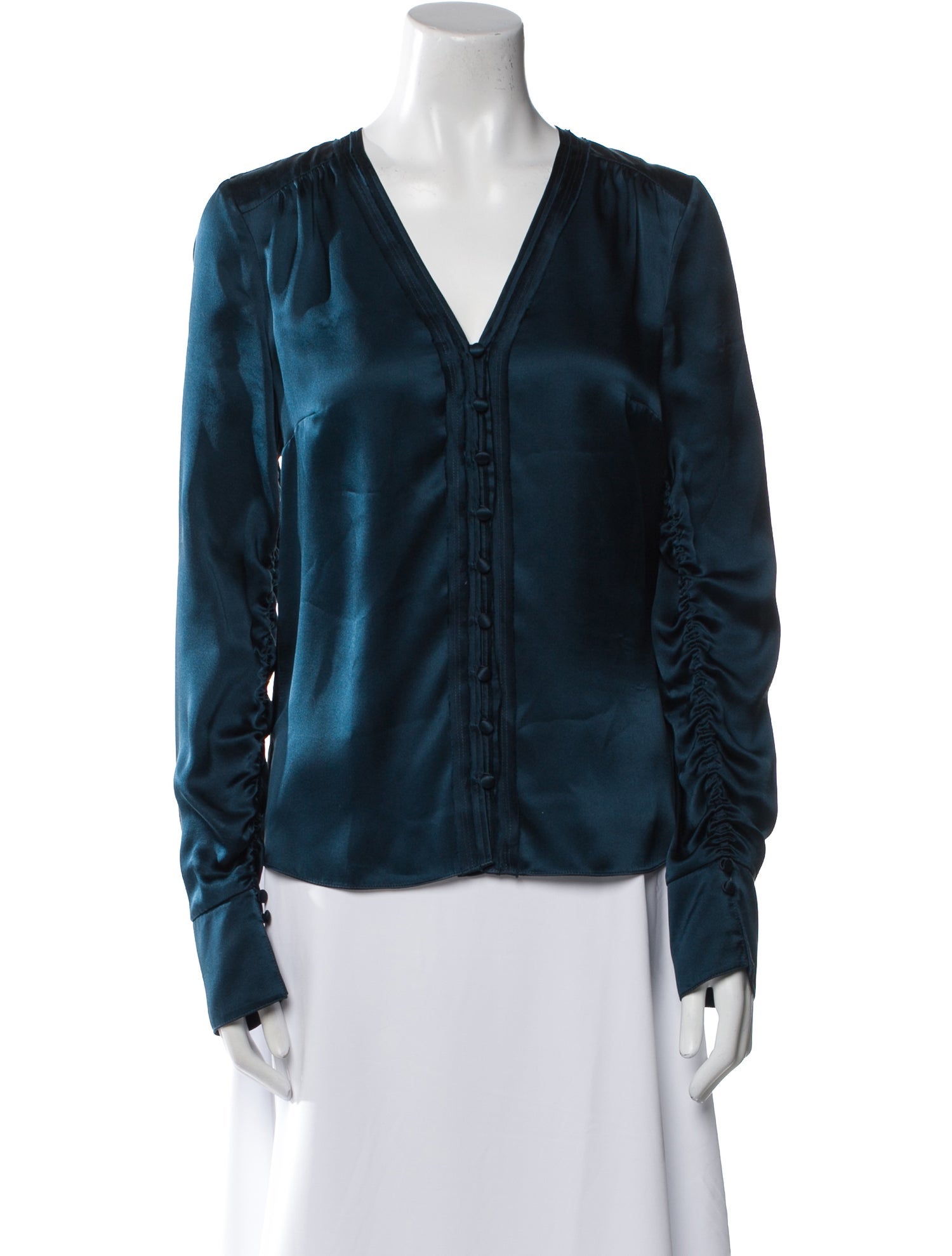 Veronica Beard Silk V-Neck Blouse